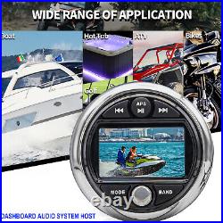 Waterproof Marine Audio Package with Boat Bluetooth Radio for ATV UTV RV UV Yacht
