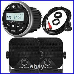 Waterproof Marine Bluetooth Radio with Box Boat Speakers and USB Cable for Yacht