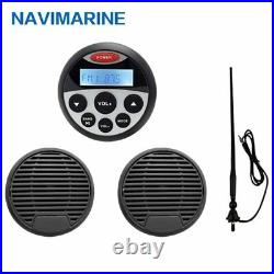 Waterproof Marine Stereo Audio Bluetooth Stereo Boat MP3 Radio+3Speaker+Antenna
