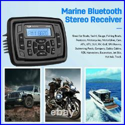 Waterproof Marine Stereo Bluetooth Receiver Boat Radio + 6.5 inch 120W Speakers