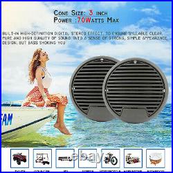 Waterproof Marine Stereo MP3 Player Boat ATV Car AM/FM Radio Receiver+Speakers