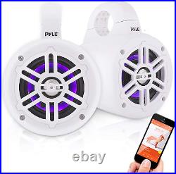 Waterproof Marine Wakeboard Tower Speakers 4In Dual Subwoofer Speaker Set WithLe