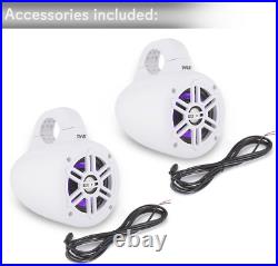 Waterproof Marine Wakeboard Tower Speakers 4In Dual Subwoofer Speaker Set WithLe