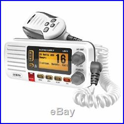 White VHF Marine Radio Fixed Mount Two Way Boat Class D 25W Weather Band Alert