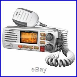 White VHF Marine Radio Fixed Mount Two Way Boat Class D 25W Weather Band Alert